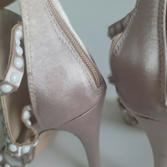 Women Rhinestone Rose Gold Public Desire Gladiator high Heel - Picture 6 of 9